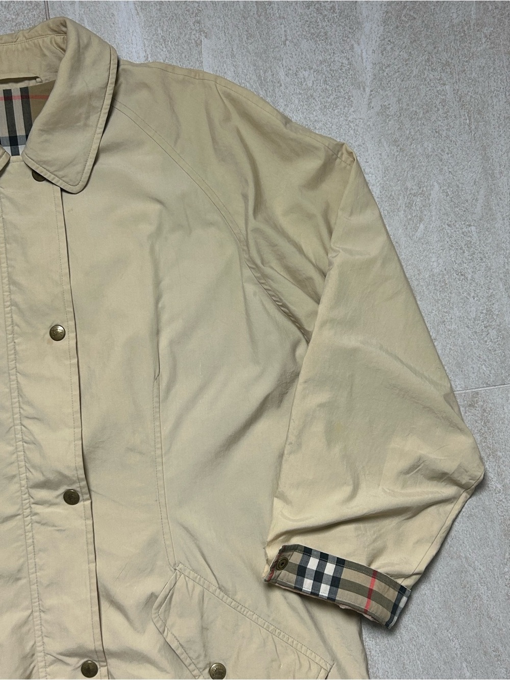 VINTAGE BURBERRY MENS UTILITY FIELD JACKET SZ M NOVA CHECK PLAID USA MADE RARE - Picture 4 of 16